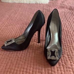 Martinez Valero Black Satin Pumps